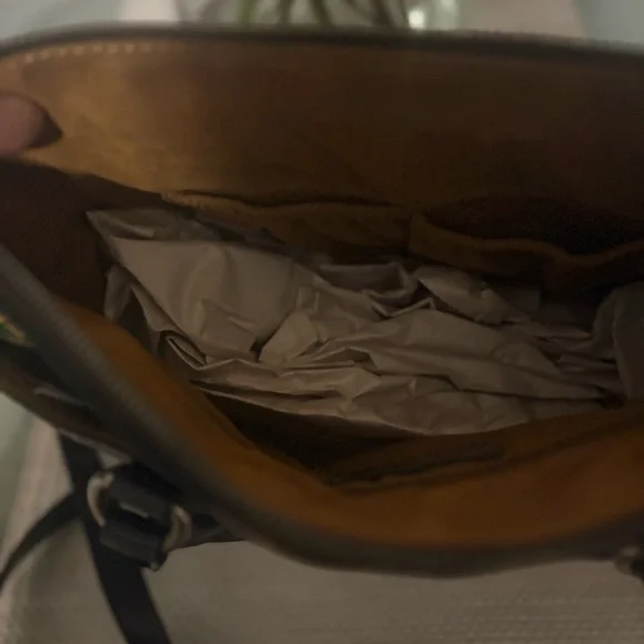 Patricia Nash Blue Leather Floral Satchel - Picture 5 of 6